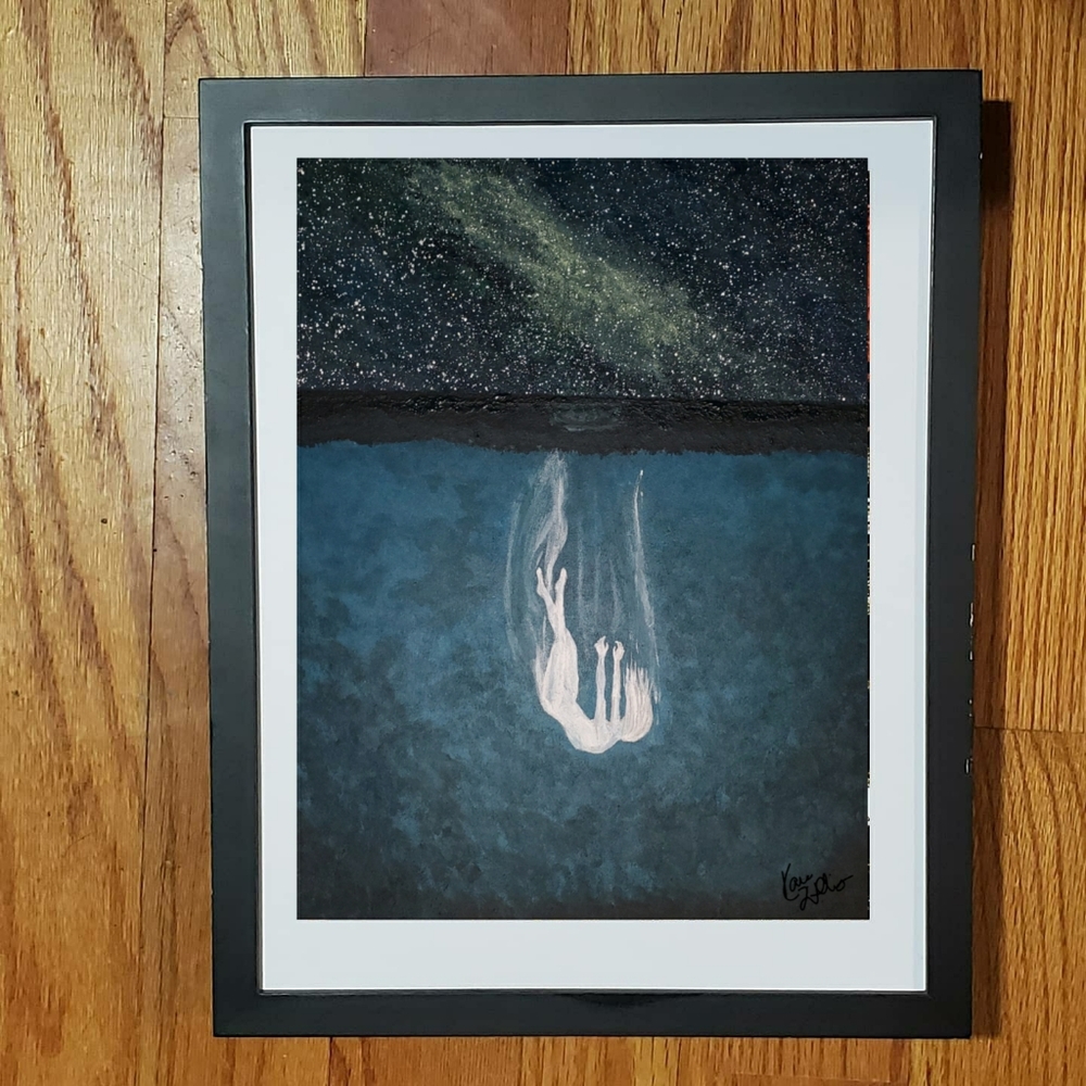 Goddess Descending Signed Unframed Art Print sea